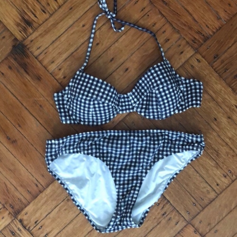 JCrew Gingham Bikini Top